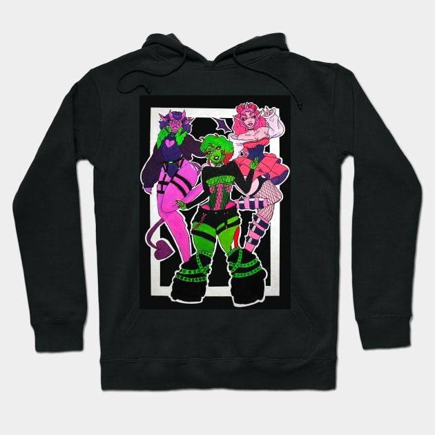 Monster Girl Trio Hoodie by Beelixir Illustration